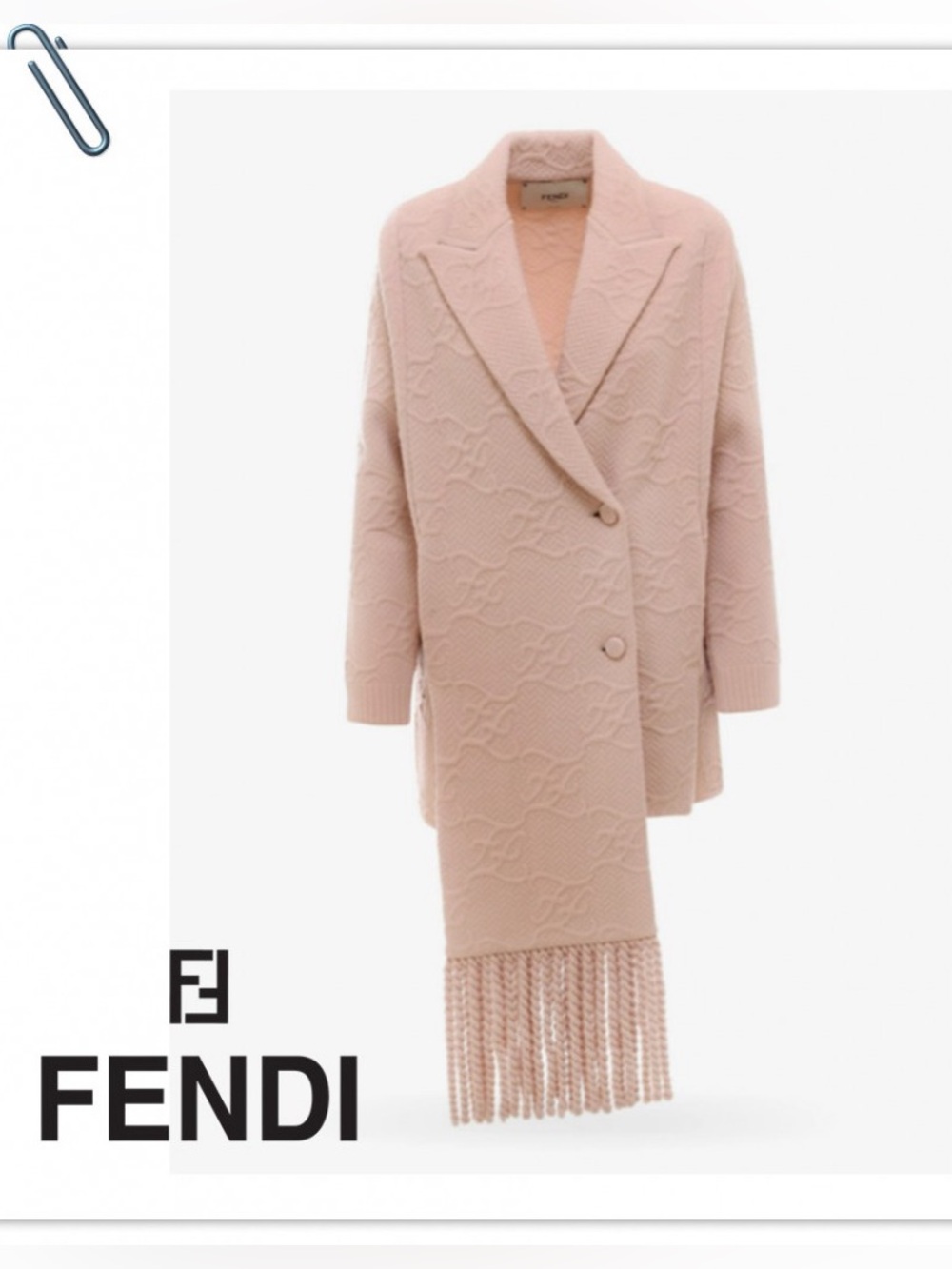 Fendi Blush Pink Textured Trench Coat